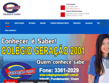 Tablet Screenshot of colegiogeracao2001.com.br